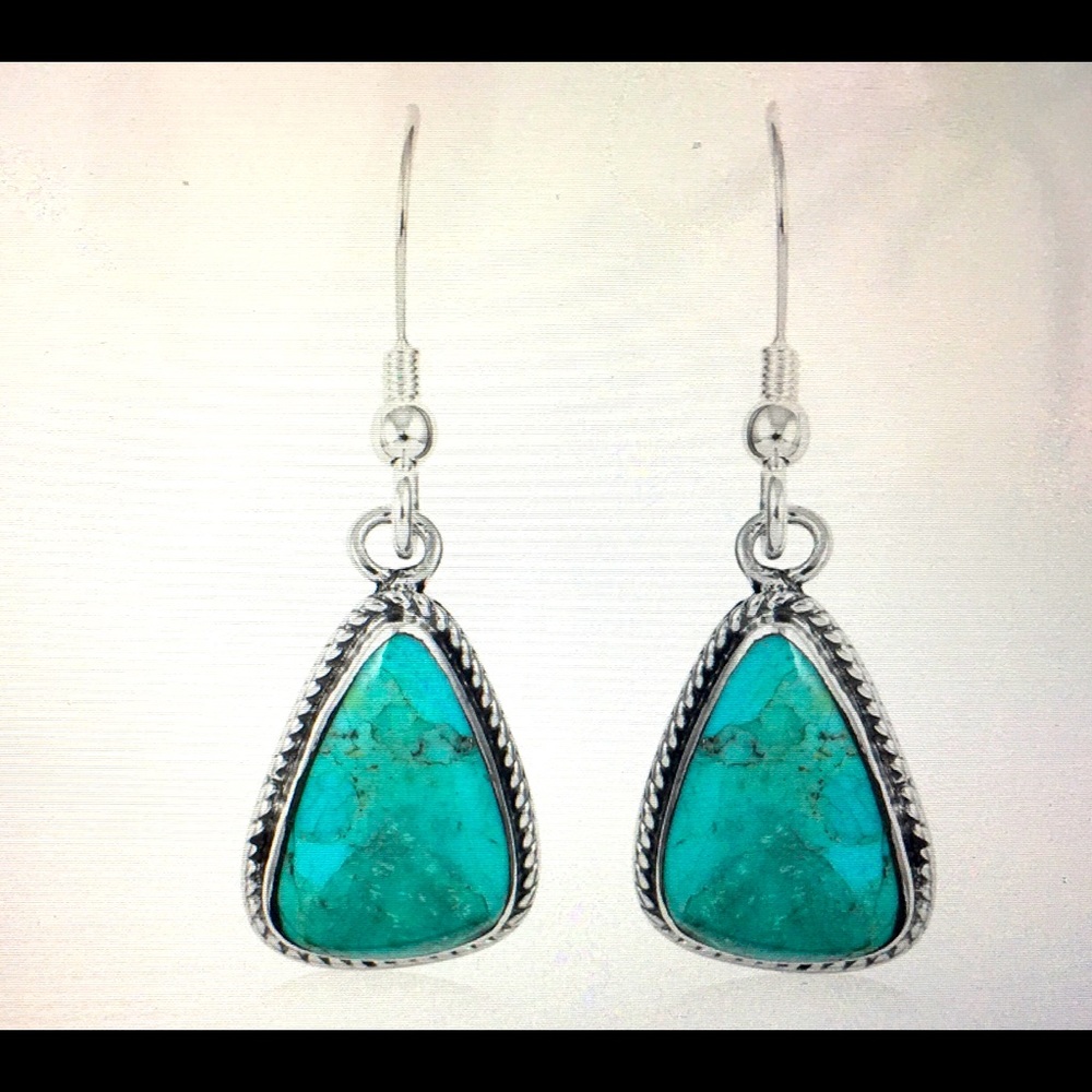 Santa Fe style Turquoise Dangle Earrings.  NWOT